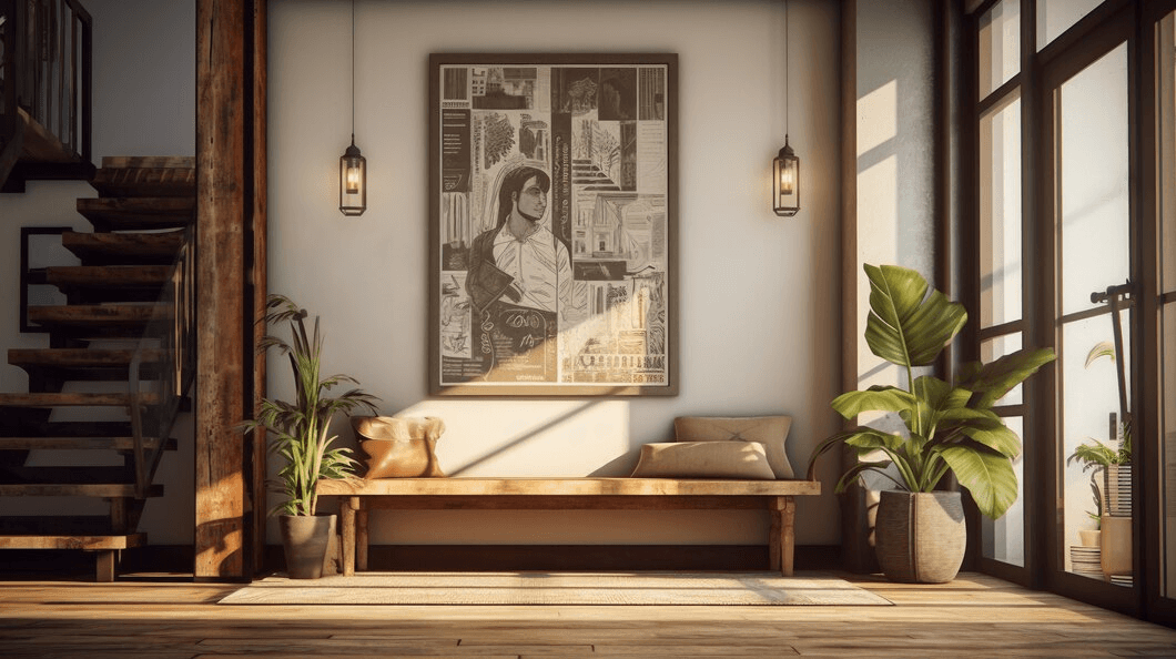 A calm, sunlit interior vignette by Padmodya